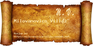 Milovanovics Villő névjegykártya